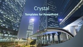  Presentation with skyscraper - Colorful slide set enhanced with modern skyscraper building on hong kong island backdrop and a ocean colored foreground