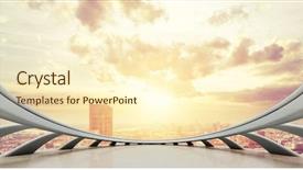  Presentation with futuristic - PPT theme featuring modern skyscraper looking from futuristic background and a cream colored foreground