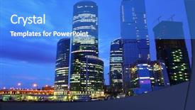  Presentation with russia city - PPT layouts having modern skyscrapers at night moscow city russia background and a cobalt blue colored foreground
