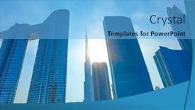  Presentation with uae - Theme having modern-skyscrapers-of-dubai background and a light blue colored foreground