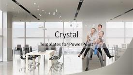  Presentation with fun - PPT layouts consisting of modern slavery - businesspeople having fun in office background and a light gray colored foreground