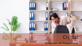  Presentation with crazy - Presentation with modern slavery - crazy young man in straitjacket background and a  colored foreground