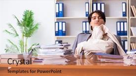  Presentation with crazy - Presentation with modern slavery - crazy young man in straitjacket background and a  colored foreground