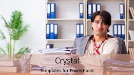  Presentation with crazy - Beautiful presentation theme featuring modern slavery - crazy young man in straitjacket backdrop and a  colored foreground