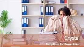  Presentation with slavery - Amazing slide deck having modern slavery - crazy young man in straitjacket backdrop and a coral colored foreground