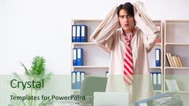  Presentation with crazy - Audience pleasing slide deck consisting of modern slavery - crazy young man in straitjacket backdrop and a  colored foreground