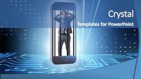  Presentation with slavery - PPT theme consisting of modern slavery - mobile phone and social media background and a ocean colored foreground