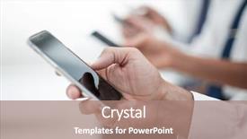  Presentation with smartphone - Amazing slides having modern smartphone in the hand backdrop and a coral colored foreground