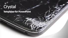  Presentation with cracked - Beautiful slides featuring modern smartphone with cracked screen backdrop and a dark gray colored foreground