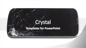  Presentation with corner - Slide set enhanced with modern smartphone with cracked screen background and a dark gray colored foreground