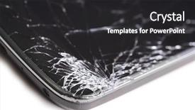  Presentation with cracked - PPT theme with modern smartphone with cracked screen background and a  colored foreground