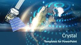  Presentation with solar power - Slides featuring modern solar power satellite background and a ocean colored foreground