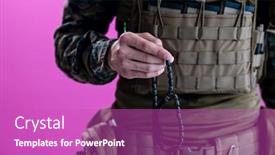  Presentation with rosary - Beautiful slides featuring modern-soldier-praying-tespih-islamic backdrop and a purple colored foreground