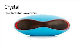  Presentation with speaker - Audience pleasing PPT theme consisting of modern sound speaker backdrop and a white colored foreground