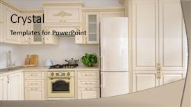  Presentation with kitchen design - Beautiful theme featuring modern spacioius beige colored luxury backdrop and a mint green colored foreground