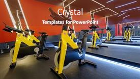  Presentation with spinning - Audience pleasing presentation theme consisting of modern-spinning-class-gym backdrop and a tawny brown colored foreground