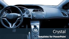  Presentation with sport blue - PPT theme consisting of modern-sport-car-interior-toned background and a ocean colored foreground