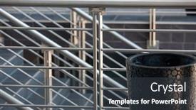  Presentation with modern hi tech design - Audience pleasing slide set consisting of modern staircase and balustrade architecture details and design backdrop and a dark gray colored foreground