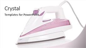  Presentation with steam - PPT theme enhanced with modern steam flat iron isolated on white background background and a white colored foreground