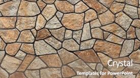 Presentation with stone masonry - Colorful PPT theme enhanced with modern stone masonry background texture backdrop and a coral colored foreground