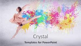 Presentation with wall paint - Theme consisting of gymnastics events girl gymnast - modern street dancer jumping background and a light gray colored foreground