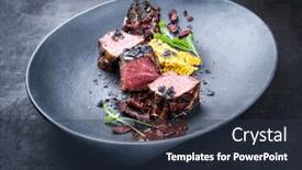  Presentation with wagyu - Presentation design featuring modern-style-barbecue-dry-aged background and a tawny brown colored foreground