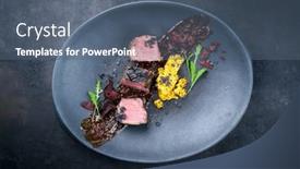  Presentation with wagyu - PPT layouts enhanced with modern-style-barbecue-dry-aged background and a ocean colored foreground