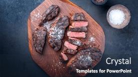  Presentation with wagyu - Presentation design enhanced with modern-style-barbecue-dry-aged background and a navy blue colored foreground