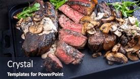  Presentation with wagyu - PPT theme enhanced with modern-style-barbecue-dry-aged background and a wine colored foreground