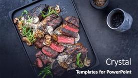  Presentation with wagyu - Presentation theme with modern-style-barbecue-dry-aged background and a wine colored foreground