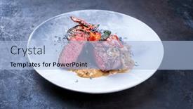  Presentation with roast beef - Presentation design with modern-style-barbecue-dry-aged background and a  colored foreground