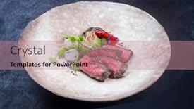  Presentation with barbecue - Slide set with modern-style-barbecue-dry-aged background and a coral colored foreground