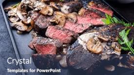 Presentation with wagyu - PPT layouts enhanced with modern-style-barbecue-dry-aged background and a ocean colored foreground