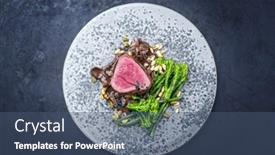  Presentation with barbecue - Presentation theme featuring modern-style-barbecue-dry-aged background and a ocean colored foreground