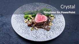  Presentation with barbecue - Slide deck consisting of modern-style-barbecue-dry-aged background and a ocean colored foreground