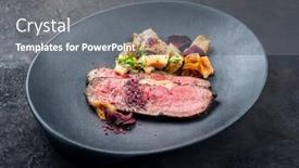  Presentation with roast beef - PPT theme featuring modern-style-commonwealth-sunday-roast background and a gray colored foreground