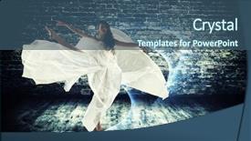  Presentation with modern - Presentation design consisting of modern style dancer on dirty background and a ocean colored foreground