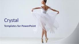  Presentation with studio - PPT theme having modern style dancer posing background and a sky blue colored foreground