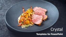  Presentation with wagyu - Presentation consisting of modern-style-fried-dry-aged background and a tawny brown colored foreground