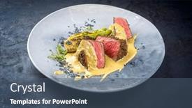  Presentation with roast beef - Slides featuring modern-style-fried-dry-aged background and a ocean colored foreground