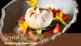  Presentation with cow milk - PPT theme enhanced with modern-style-italian-apulia-burrata background and a tawny brown colored foreground