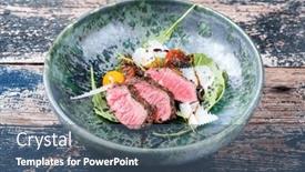  Presentation with steak - Presentation having modern-style-italian-tagliata-di background and a  colored foreground