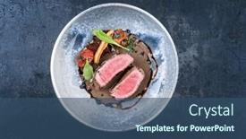  Presentation with steak - PPT theme with modern-style-italian-tagliata-di background and a  colored foreground