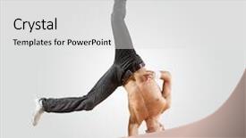  Presentation with modern - Beautiful slide deck featuring modern style male dancer jumping backdrop and a  colored foreground
