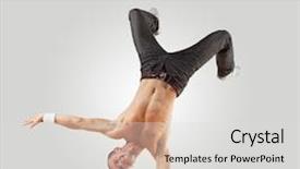  Presentation with modern - Cool new slide deck with modern style male dancer jumping backdrop and a  colored foreground