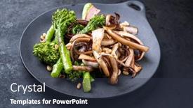 Presentation with pine - Slides with modern-style-roasted-rapini-broccoli background and a tawny brown colored foreground