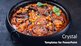  Presentation with eggplant - PPT theme featuring modern-style-slow-cooked-lebanese background and a wine colored foreground