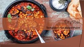  Presentation with eggplant - PPT theme with modern-style-slow-cooked-lebanese background and a red colored foreground