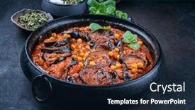  Presentation with eggplant - Presentation having modern-style-slow-cooked-lebanese background and a wine colored foreground
