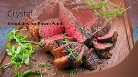  Presentation with wagyu - PPT theme consisting of modern-style-traditional-barbecue-dry background and a coral colored foreground